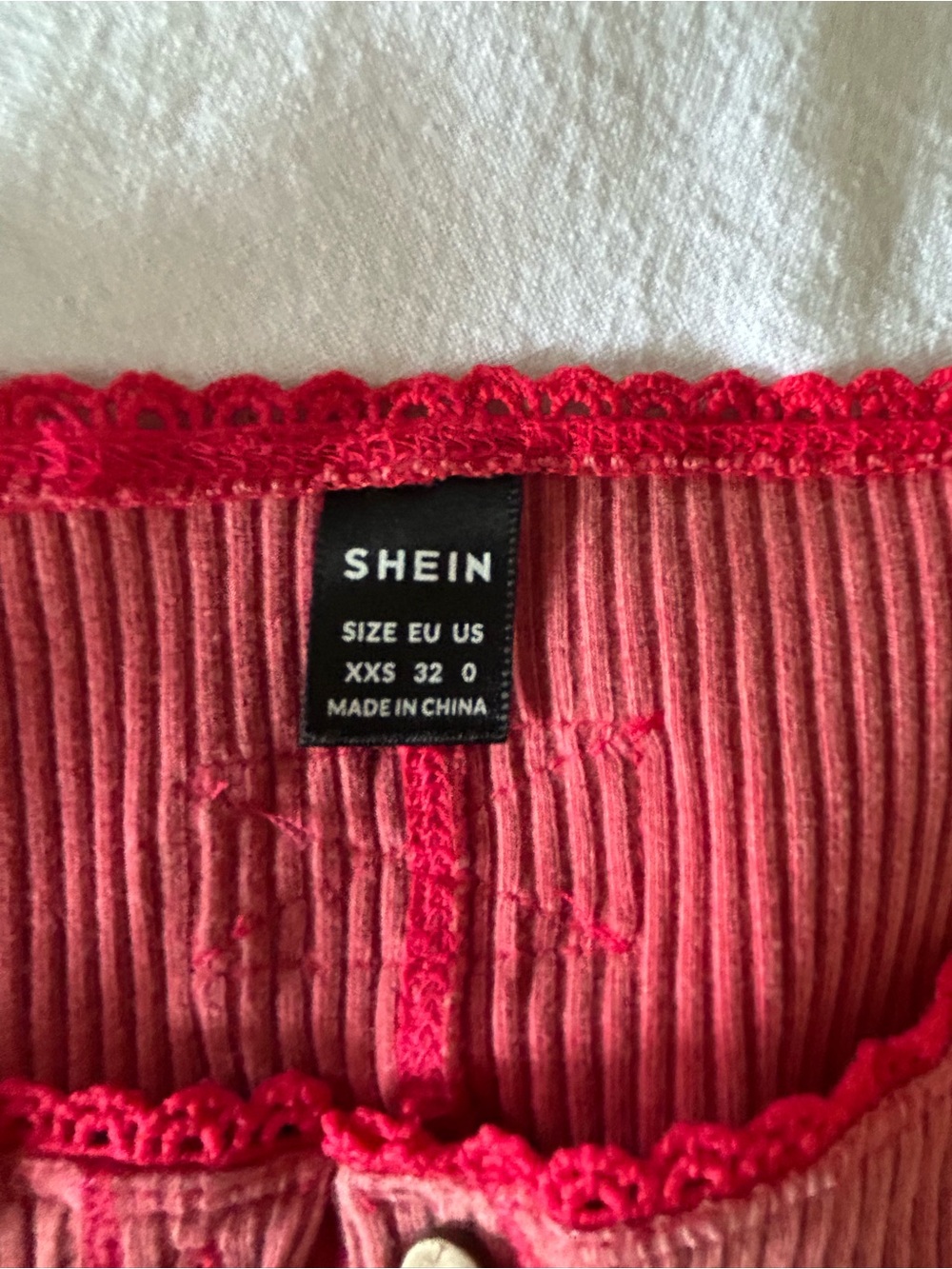 Shein Ribbed Button-Front Tee - Picture 5 of 7